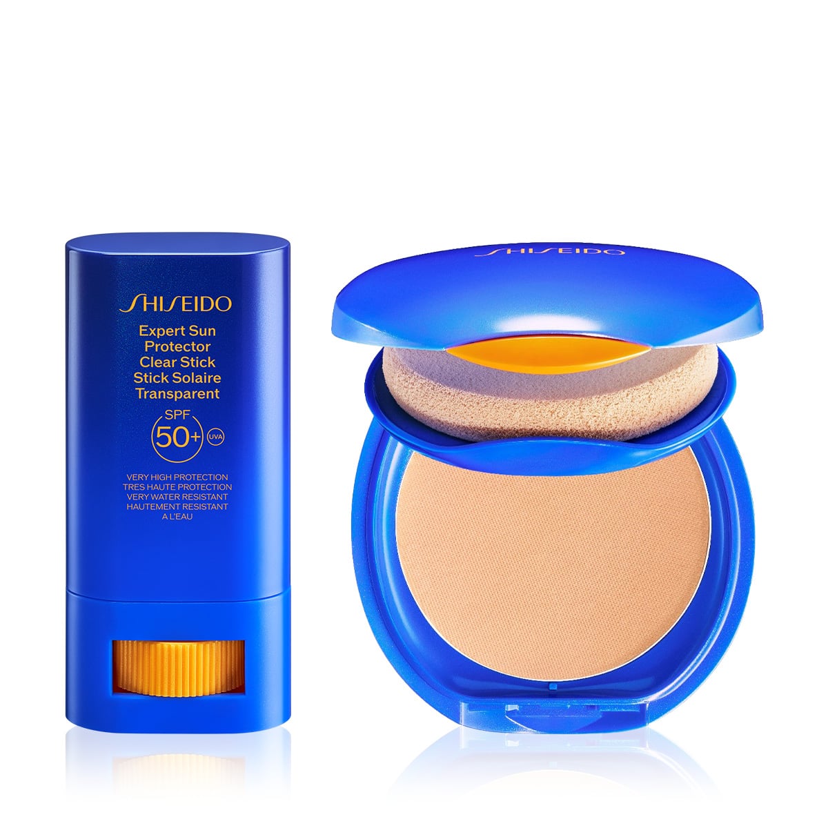 Cilt Görünümünü Güzelleştiren Güneş Koruyucu Kompakt Fondöten & Cilt Bakım İçerikli Güneş Koruyucu SPF50+ Stik Seti