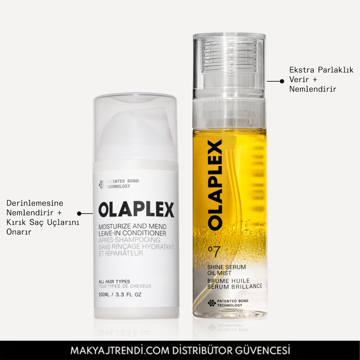 Anında Parlaklık ve Nem Veren 2si 1 Arada Onarıcı Serum Mist & Bağ Güçlendirici Durulanmayan Saç Kremi Seti