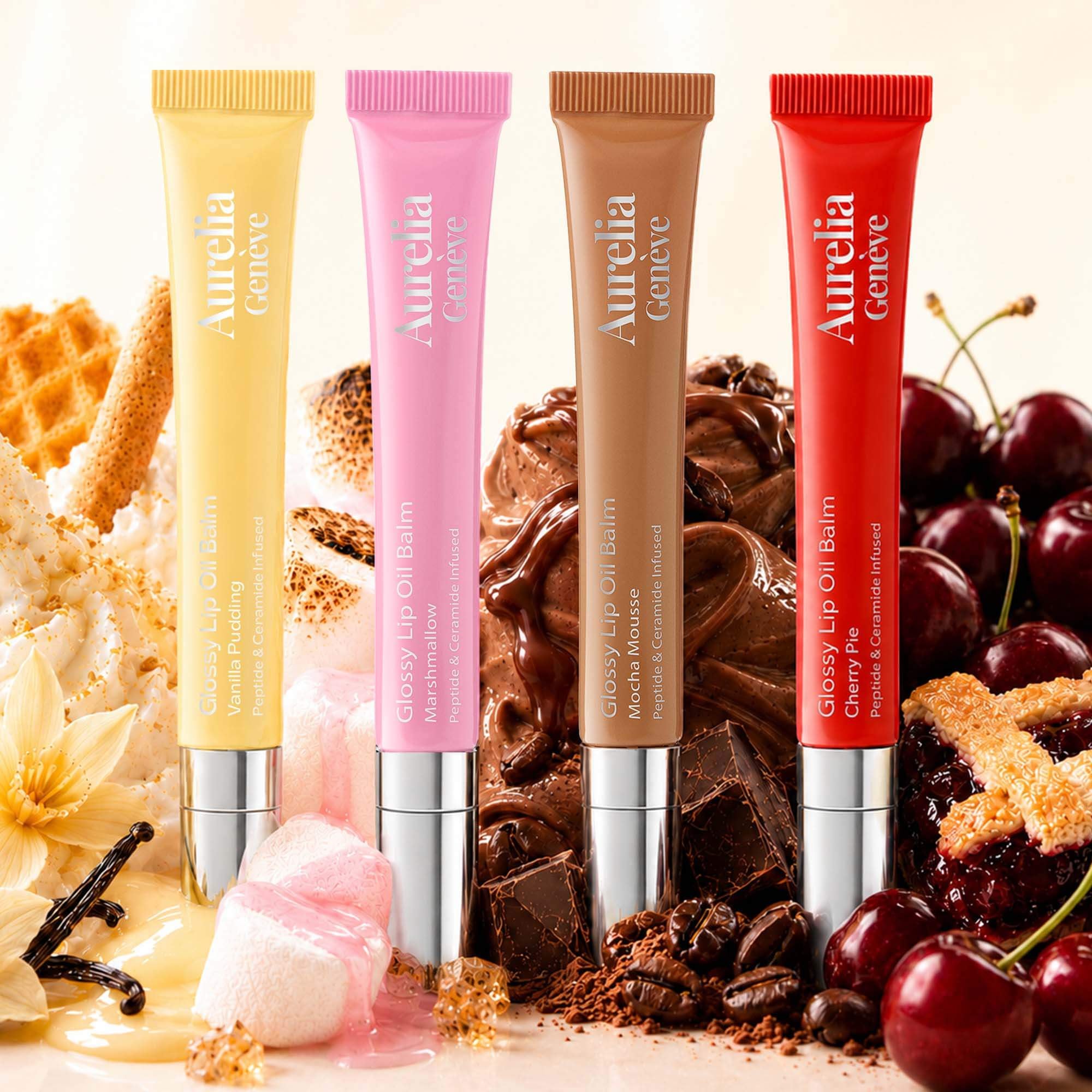 Peptit & Seramid İçeren Nemlendirici Etkili Renkli Lip Balm Seti ( Dörtlü)