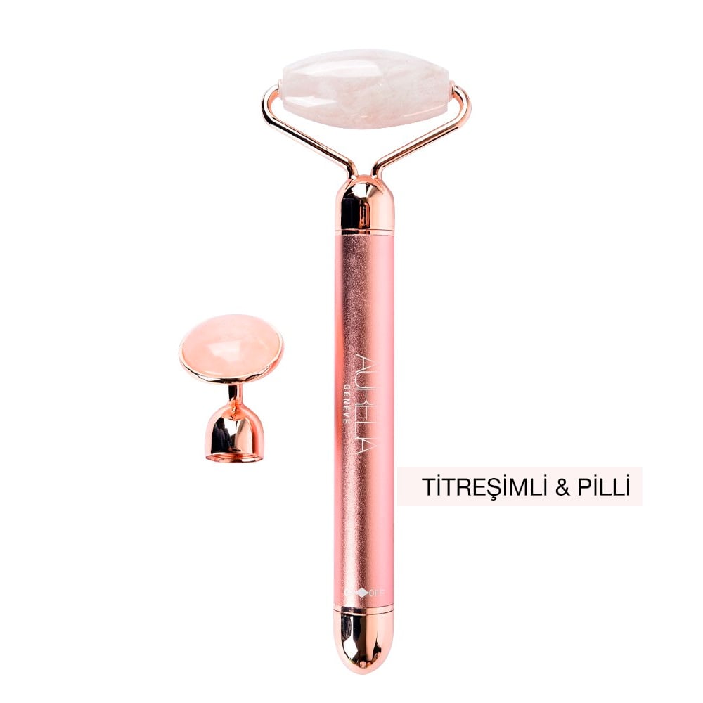 Çift Başlıklı & Titreşimli Gua Sha Masaj Taşı - Pembe Kuvars