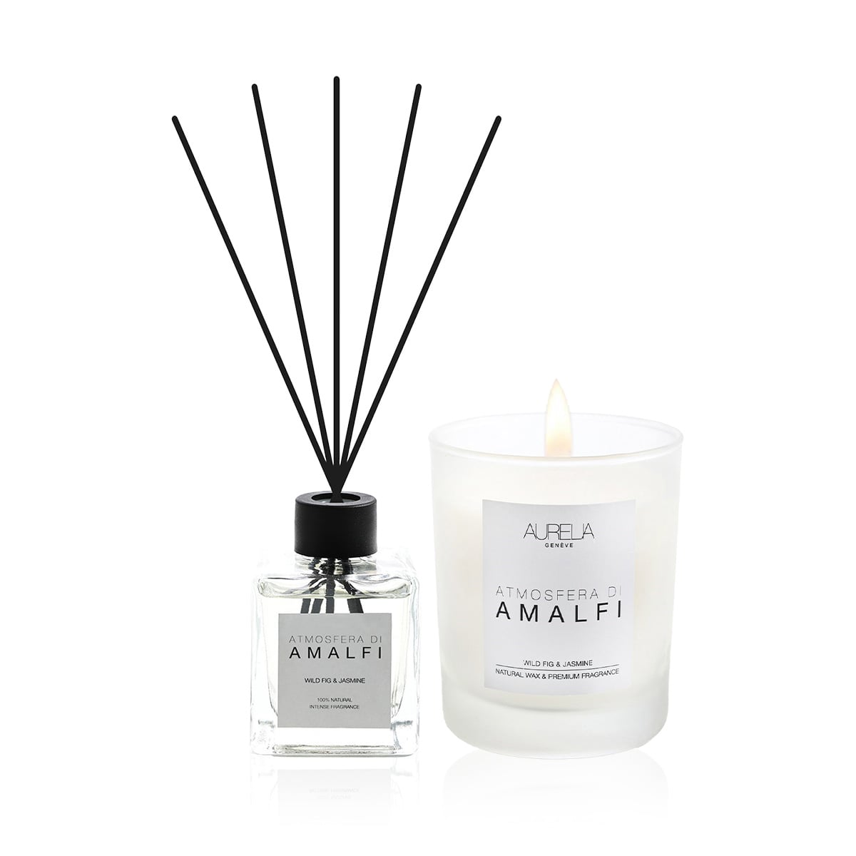 İncir ve Yasemin Kokulu Mum & Çubuklu Oda Kokusu Seti