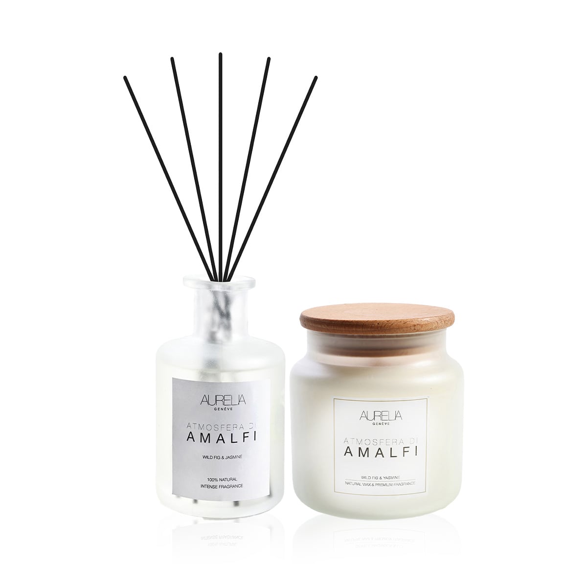 İncir ve Yasemin Kokulu Büyük Boy Mum & Çubuklu Oda Kokusu Seti