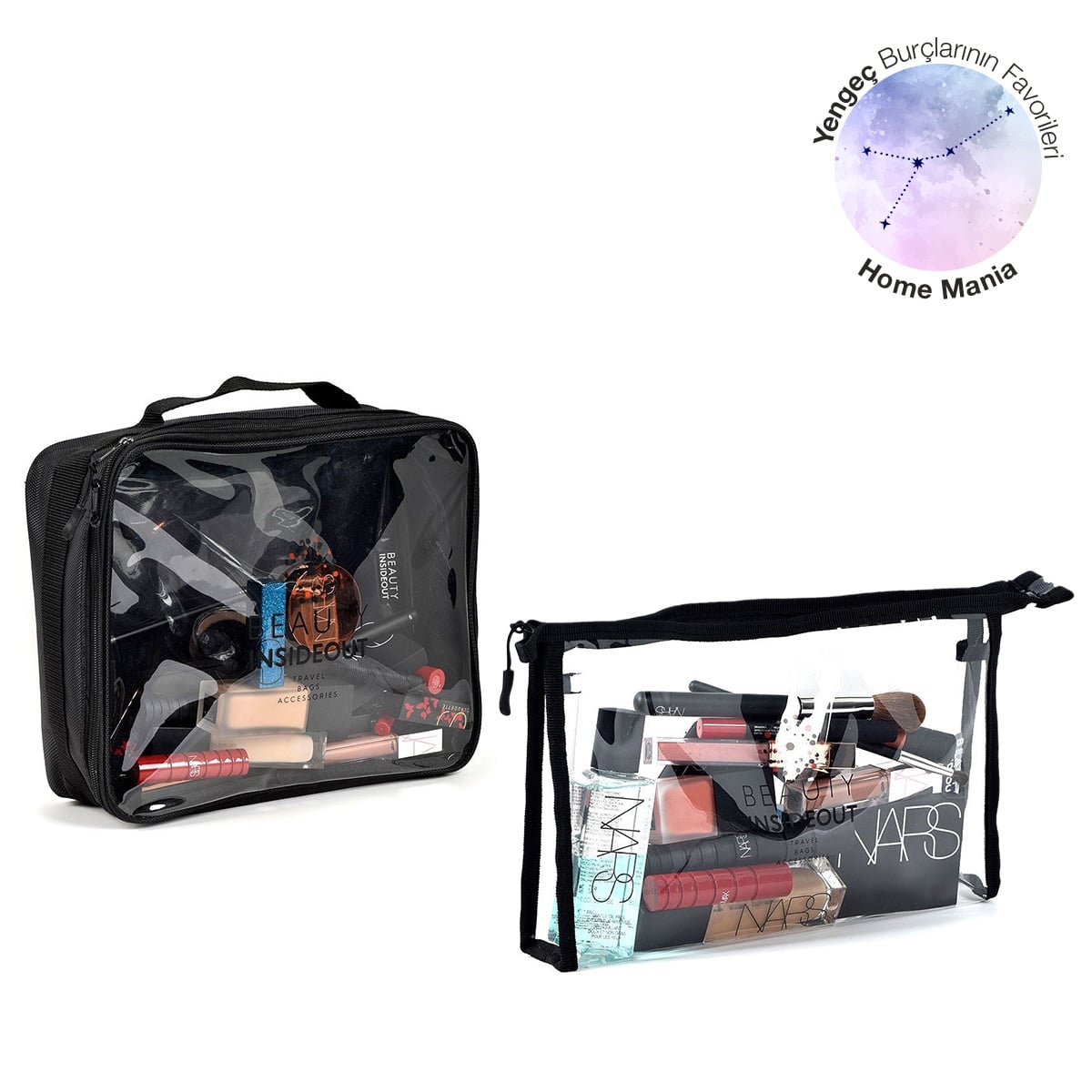 Ev ve Seyahat İçin İkili Makyaj Çantası Seti