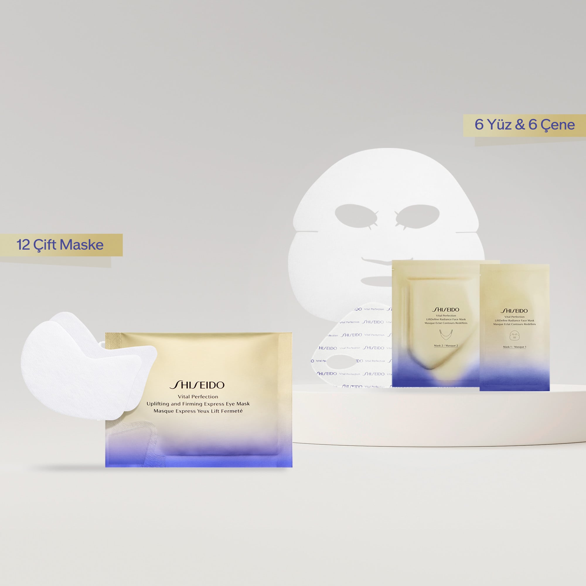 Retinol İçeren & Cildi Aydınlatan & Lifting Etkisi Veren Yüz ve Göz Çevresi İçin Maske Seti