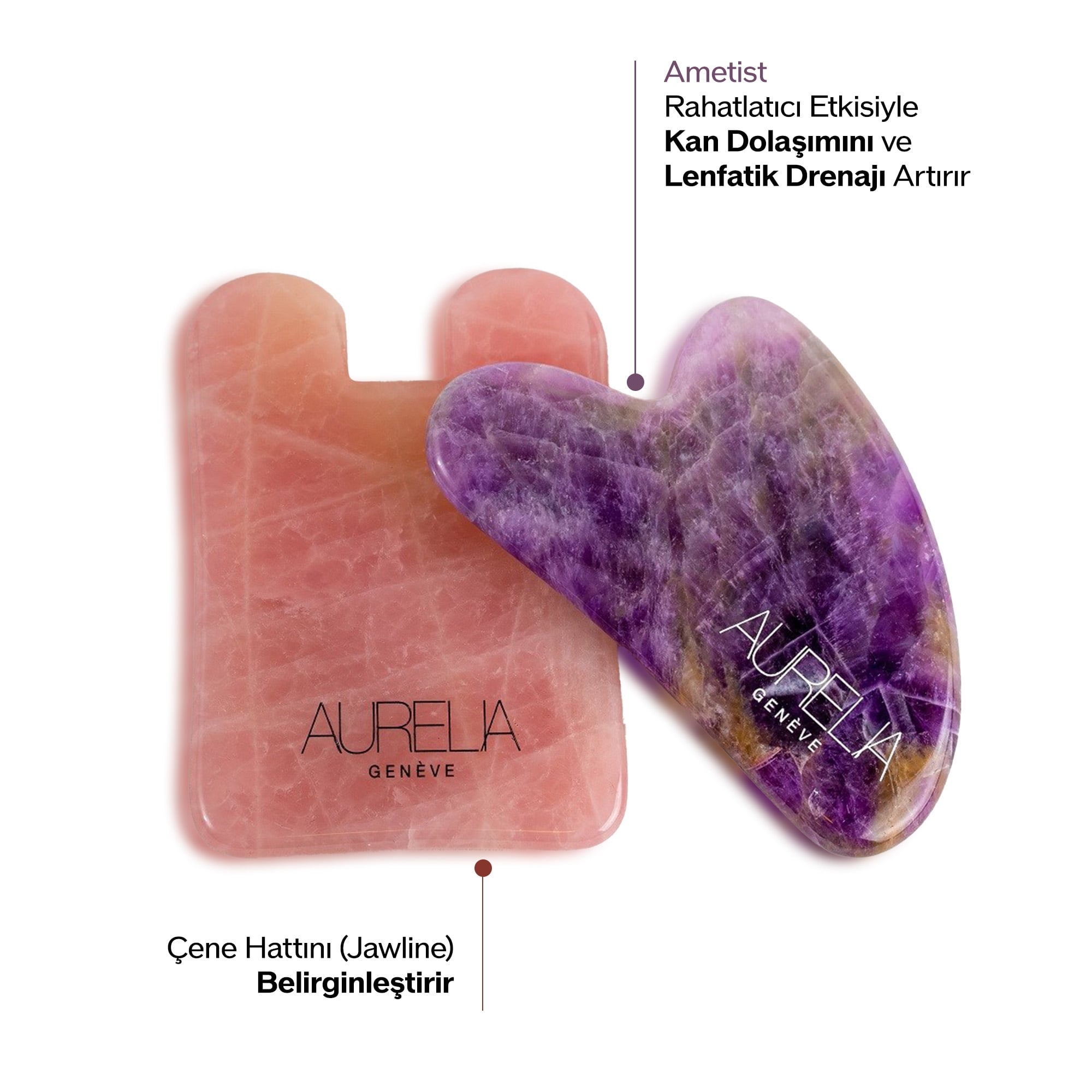 YÜZ HATLARINI İNCELTEN & TOPARLAYAN GUA SHA SETİ