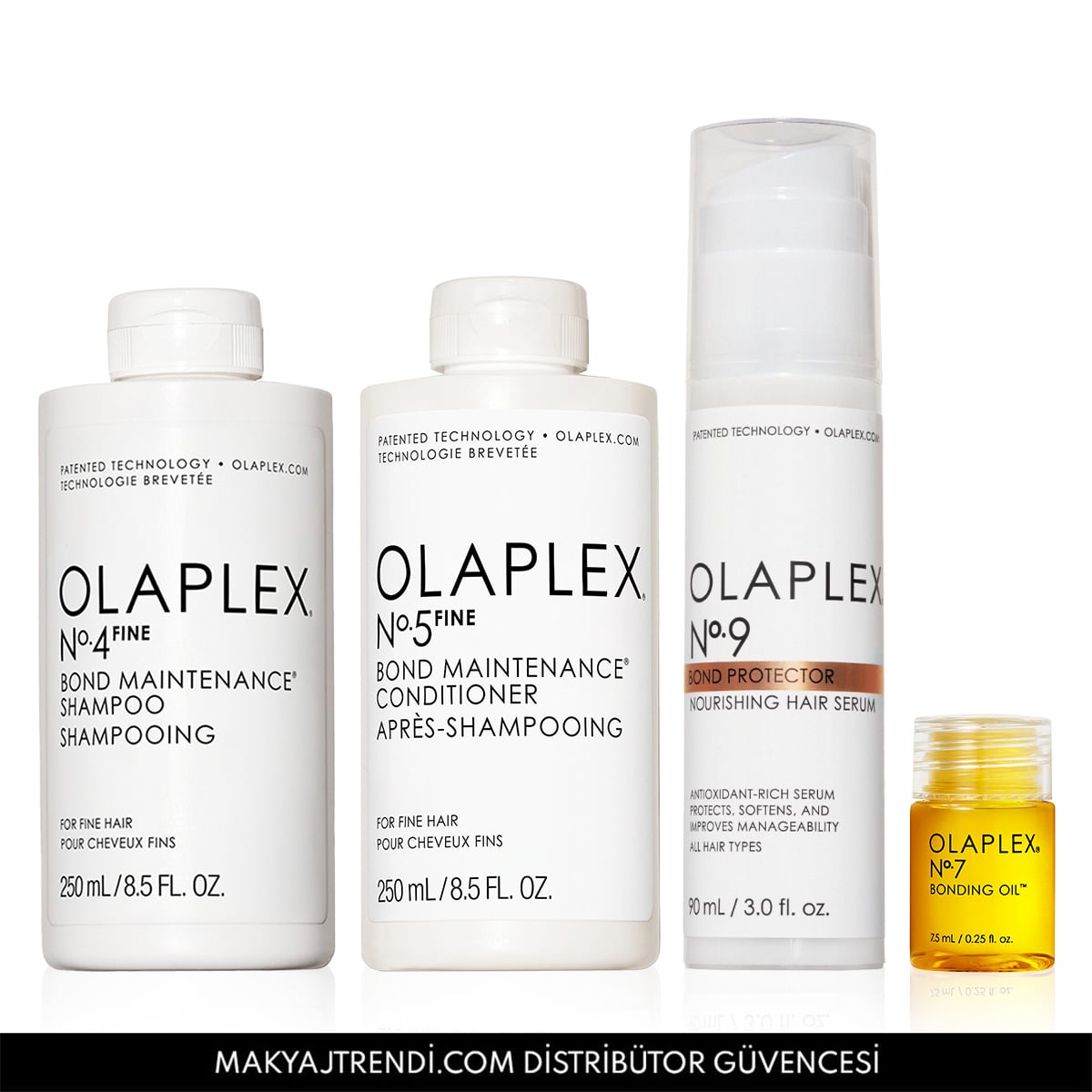 İnce Telli Saçlar İçin Bağ Güçlendirici Şampuan, Saç Kremi, Besleyici Saç Serumu & Bakım Yağı Seti