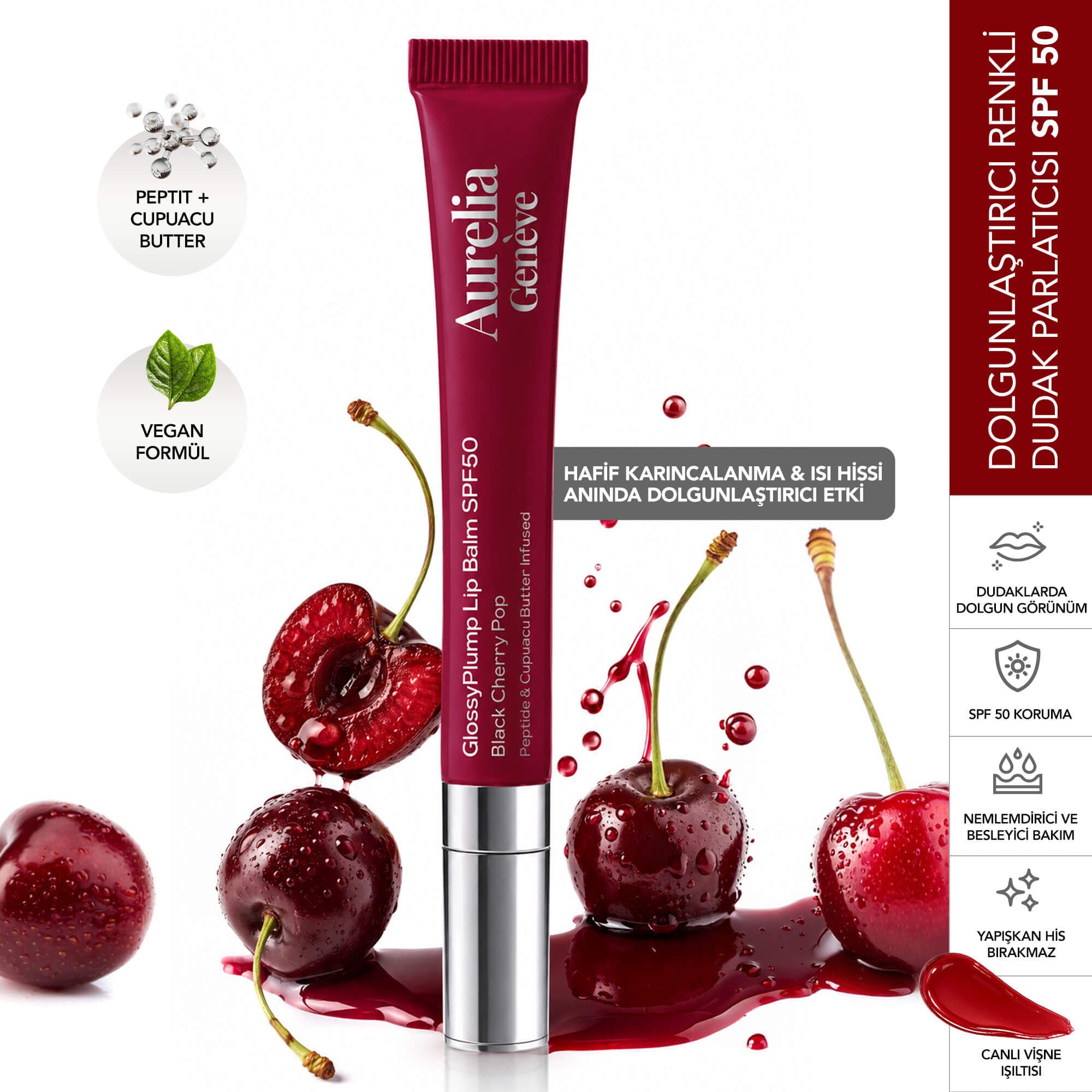 Dudakları Güneşten Koruyan & Anında Dolgunlaştırıcı Etkili Renkli Lip Balm