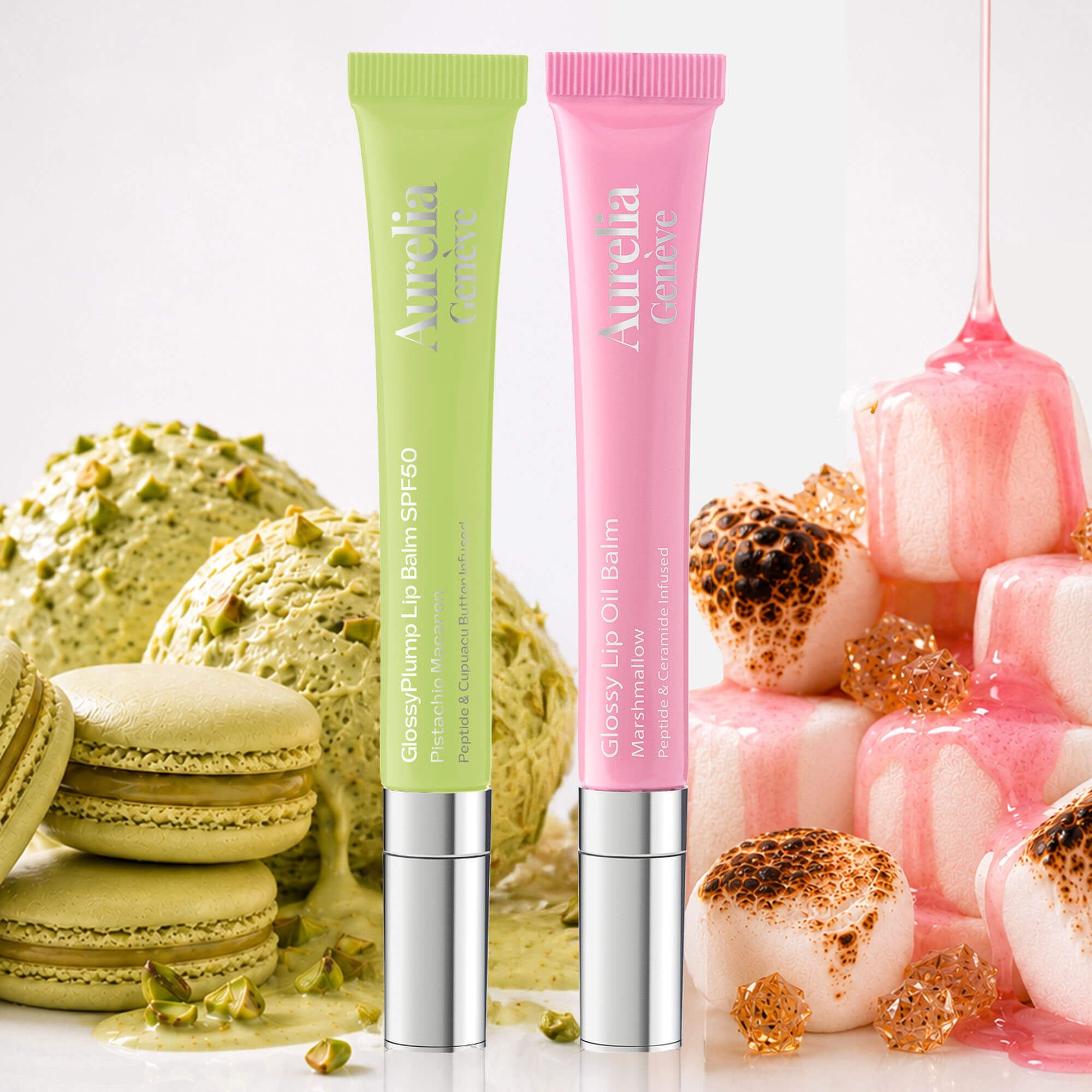 Güneşten Koruyucu & Dolgunlaştırıcı, Nemlendirici Etkili İkili Lip Balm Seti ( Soft Pembe & Altın Işıltılı Şeffaf)