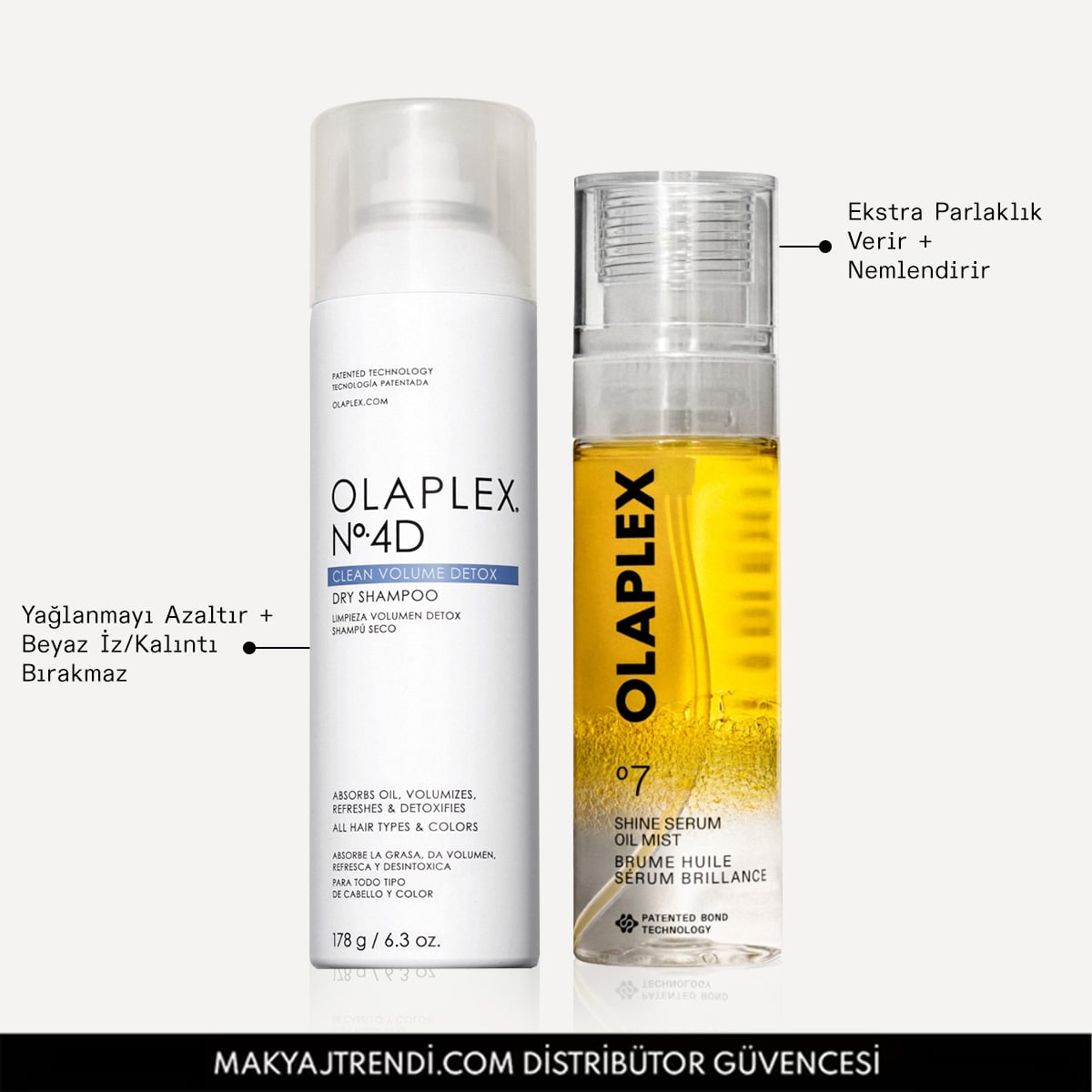 Anında Parlaklık ve Nem Veren 2si 1 Arada Onarıcı Serum Mist & Hacim Veren Detoks Etkili Kuru Şampuan Seti