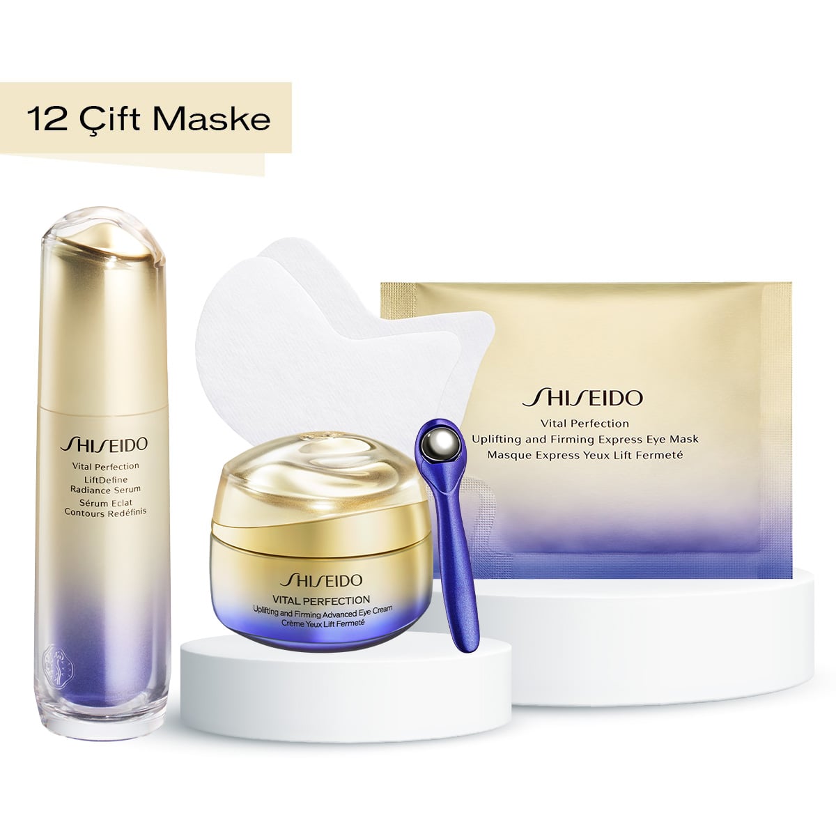 Retinol İçeren Göz Kremi, Retinol İçeren Göz Maskesi & Yüz & Boyun Sıkılaştıran Serum Seti