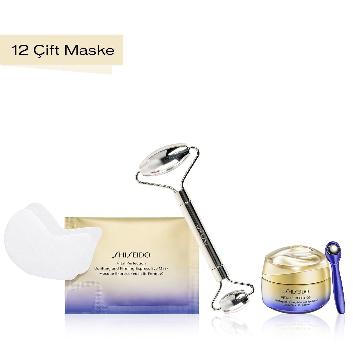 Retinol İçeren Göz Kremi, Retinol İçeren Göz Maskesi & Paslanmaz Çelik Çift Başlıklı Roller Seti